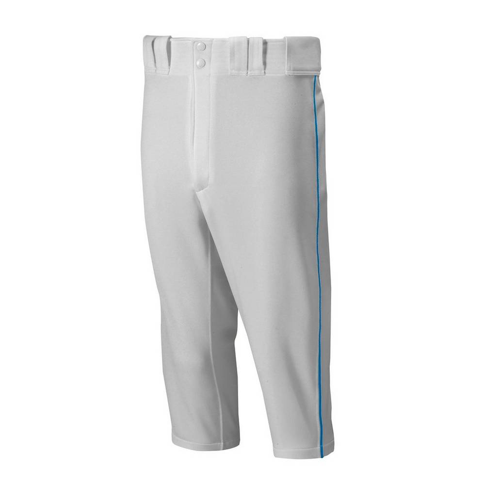 Pantaloni Mizuno Baseball Premier Short Piped Uomo - Grigie/Blu Reale - 90286-NZYX